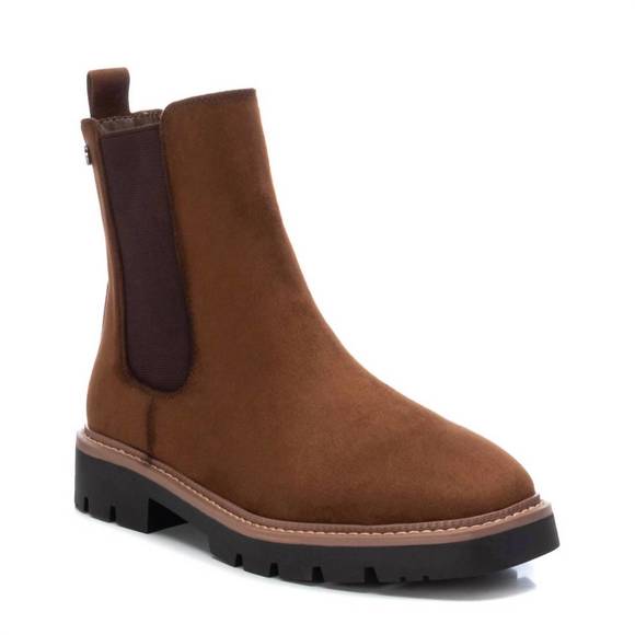 NEW XTI women's suede ankle booties in brown - Picture 1 of 2